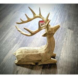 NEW! Gold Metallic Stag Christmas Deer Tabletop Decor Holiday Reindeer 11"